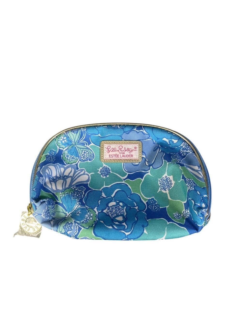 Lilly Pulitzer For Estée Lauder Floral Cosmetic Bag With Gold Colored Zipper
